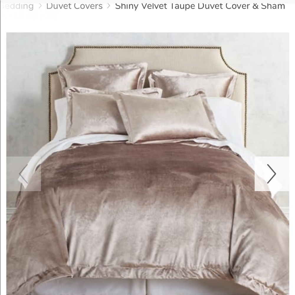 Brand new Pier 1 velvet taupe duvet cover